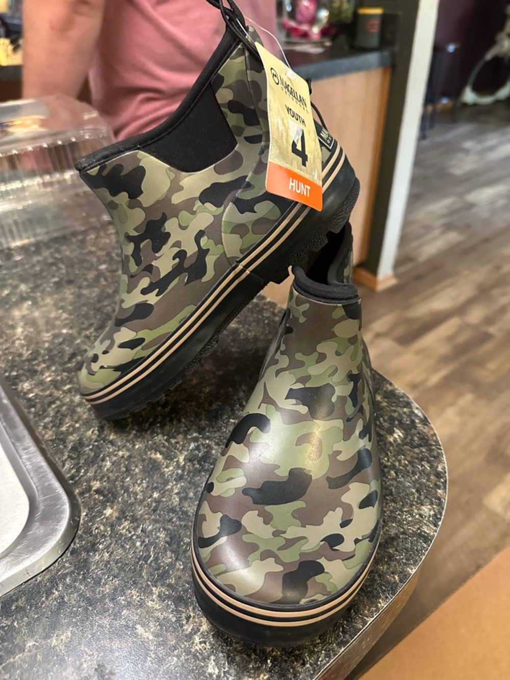 Magellan Outdoors Kids Camo Hunt Rain Boots - Green and Black